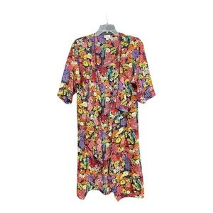 LuLaRoe Waterfall Kimono, Sheer, Vibrate Floral Design Size S